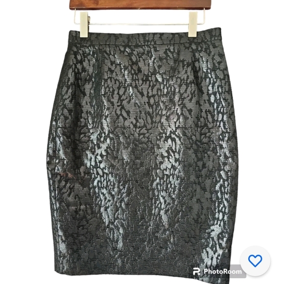 ESCADA Couture Womens Black Metallic Straight Pencil Skirt Size 40‎